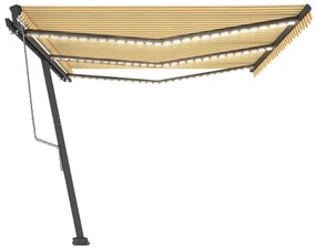 Tenda Automatica con Sensore Vento LED 600x300 cm Gialla Bianca