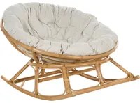 Sedia a dondolo in rattan beige chiaro cuscini tessuto cotone media resistenza per interni esterni naturali giardino patio balcone