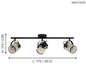 Eglo 43495 - Luce Spot RUSCOMB 3xE27/10W/230V