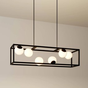Lampada a sospensione Utopia Lindby, dimmerabile, Nero, Soggiorno / Sala da pranzo, Metallo, Moderno, Lampada a sospensione