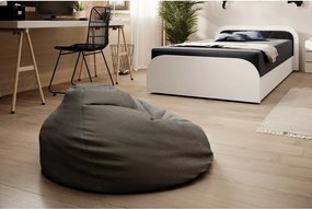 Letto singolo imbottito/in truciolato bianco/grigio scuro con contenitore e materasso inclusi 80x190 cm Parys – ELTAP