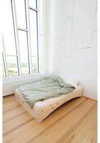 Letto matrimoniale di colore naturale in pino massiccio senza testiera 160x200 cm Orbit – Karup Design