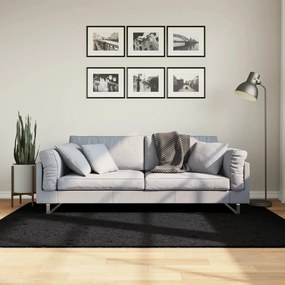 Tappeto Shaggy Pamplona A Pelo Lungo Moderno Nero 140x200 Cm /