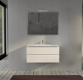 Mobile bagno 100 cm sospeso Bianco opaco - Sofia