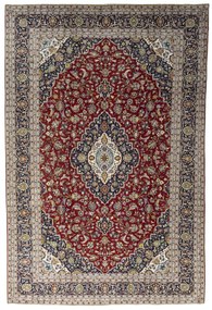 Kashan Tappeto 370 x 250 Rosso (Iran) Annodato A Mano
