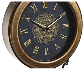 Orologio da Parete DKD Home Decor Cristallo Nero Dorato Ferro (27 x 7,5 x 57,5 cm)