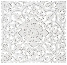 Decorazione da Parete DKD Home Decor Bianco Mandala Indiano Finitura invecchiata Decapaggio 90 x 4 x 90 cm