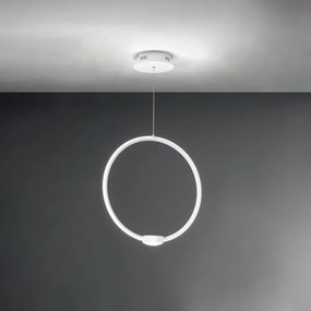 Lampada a sospensione Led OMEGA in metallo verniciato Bianco Grande 50 cm