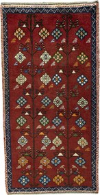 Gabbeh Tappeto 140x70 Rosso (Iran) Annodato A Mano