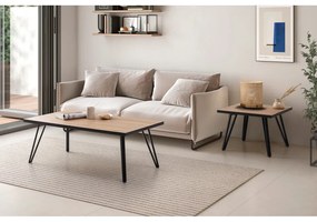 Tavolino nero/naturale con piano in rovere 60x120 cm Sindi - Marckeric