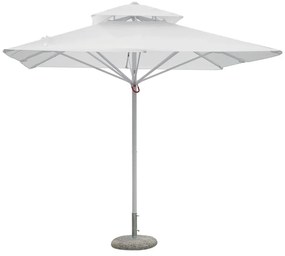 QUASI PERFETTO Ombrellone a palo centrale bianco Push up con telo quadrato bianco L 300 x P 300 x H 290 cm