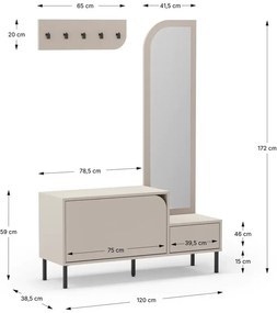 Set mobili da ingresso crema Bea - Marckeric