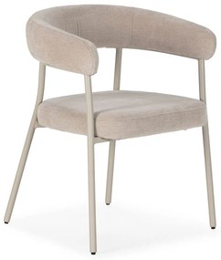 Set di sedie da pranzo beige in imbottito con braccioli 2 pz Yuri – MOME