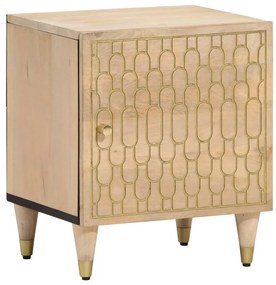 Comodino 40x33x46 Cm İn Legno Massello Di Mango /
