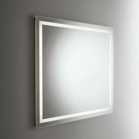 Specchiera LED 100x70 reversibile con retroilluminazione interna e telaio bianco
