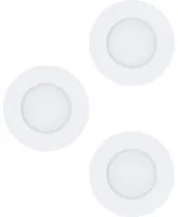 Faretto Ad Incasso Moderno Fueva 1 In Metallo Bianco 3 Luci Led 2,8W 3000K