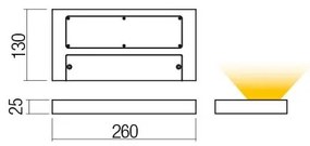 Redo 01-3016 - Applique da parete LED LAMINA 2xLED/15W/230V CRI 90 nera