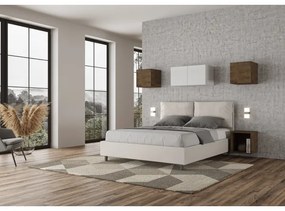 Letto senza rete imbottito 160x200 similpelle bianco Antea