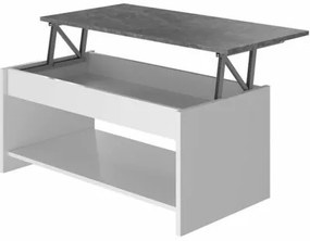 Tavolino alzabile Bianco/Grigio 50 cm