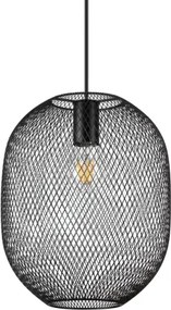 Net sospensione in rete metallica 1 luce attacco e27 24,5cm nera