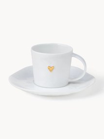 Tazzina caffè con piattino in porcellana Heart