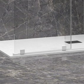 Parete walk-in con anta scorrevole 160 cm profilo bianco | KNM4000W-B - KAMALU