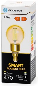 Lampadina LED dimmerabile FILAMENT G45 E14/4,5W/230V 2700-6500K Wi-Fi - Aigostar