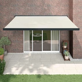 Tenda Da Sole Retrattile Crema 4,5x3 M İn Tessuto E Alluminio /
