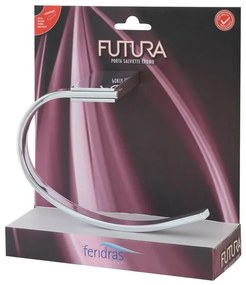Porta asciugamani da parete ad anello in acciaio cromato Futura