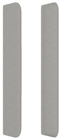Testiera ad orecchio grigio chiaro 183x16x118/128 cm in tessuto