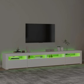 Mobile porta tv con luci led bianco 240x35x40 cm