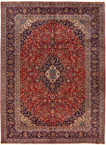 Kashan Tappeto 390x290 Rosso (Iran) Annodato A Mano