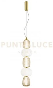 Lampadario a sospensione led totem oro 40w 4000lm 3000k 17x241cm in...