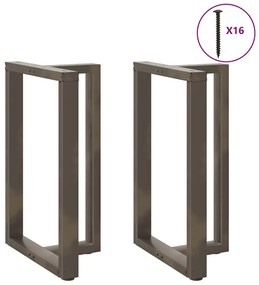 Gambe Tavolo Bar Forma T 2 Pz Naturale 60x35x(91-92)cm Acciaio /