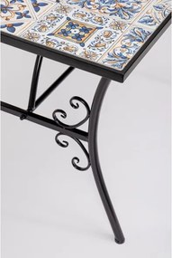 Set Bistrot Tavolo Mosaico 80x120 Cm Con 4 Sedie Pieghevoli Mykonos Bizzotto