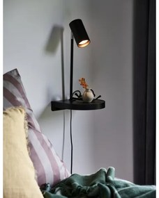 Nordlux - Lampada da parete con mensola CODY 1xGU10/15W/230V nera