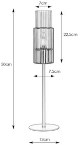 Markslöjd 108555 - Lampada da tavolo TUBO 1xE14/40W/230V 50 cm nero/clear