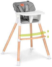 Lionelo - Seggiolone da pranzo per bambini 2 in 1 KOEN Grey Stone