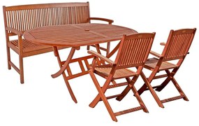 Panchina da giardino in legno di eucalipto Stoccolma - Garden Pleasure