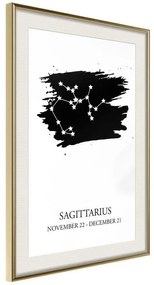 Poster  Zodiac: Sagittarius I  Cornice Quadri Cornice d'oro con passe-partout, Larghezza x Altezza Home decor 20x30