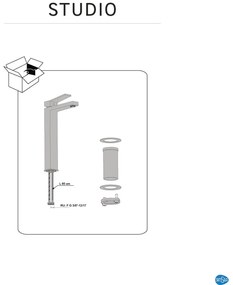 Rubinetto per lavabo getto laminare cristallino Studio cromato lucido SENSEA H 35 cm