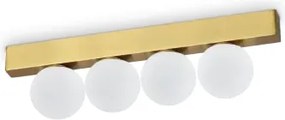 Binomio lampada da soffitto led 3000k 12w 900 lm 4 sfere ottone