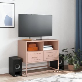 Mobile tv rosa 68x39x60,5 cm in acciaio