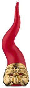 Bongelli preziosi corno con maschera pulcinella h 31 cm - varie colorazioni ROSSO ORO