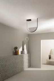 Pleafoniera lotus nero con vetro fime' led 3000k 2488lm 34w dimmera...