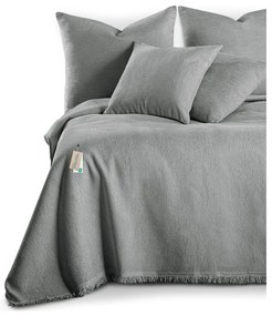Copriletto grigio in ciniglia 220x240 cm Talo – Filumi