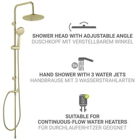 Set per doccia oro opaco in acciaio inox 101 cm Young Line – Wenko