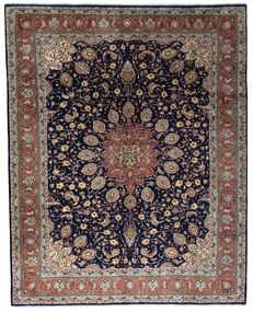 Sarouk Tappeto 360x290 Blu (Iran) Annodato A Mano