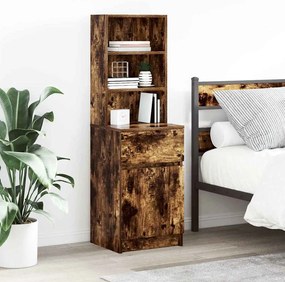 Comodino Rovere Fumo 39x35x125 Cm İn Legno Multistrato /