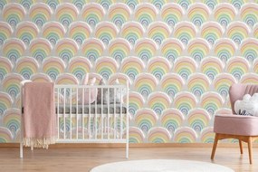 Carta da parati – Casette arcobaleno allegre